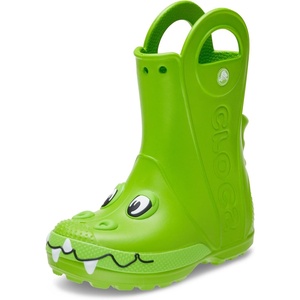 Crocs Kids’ Handle It Rain Boots | Waterproof Slip On Shoes | Kids’ Rain Boots(Crocs Green)