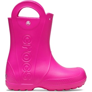 Crocs Kids’ Handle It Rain Boots | Waterproof Slip On Shoes | Kids’ Rain Boots(Pink Crush)