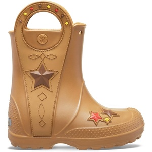 Crocs Kids’ Handle It Rain Boots | Waterproof Slip On Shoes | Kids’ Rain Boots(Western Umber)
