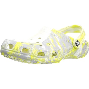Crocs Unisex Adult Classic Marbled Tie-dye Clogs | Casual Shoes(White/Microchip)