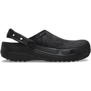 Crocs Unisex-Adult Classic Crafted Canvas & Suede Clogs(Black Velvet)