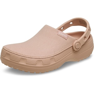 Crocs Unisex-Adult Classic Crafted Canvas & Suede Clogs(Pink Caramel)