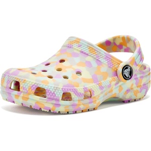 Crocs Unisex-Child Classic Watercolor Marbled Clog(Multi Glow Confetti)