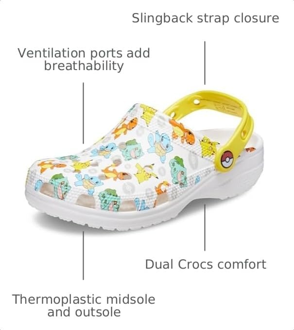 image:imageCrocs Unisex Adult Classic Pikachu ClogsWhiteMulti