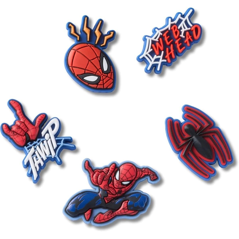 image:imageCrocs Jibbitz DCMarvel Super Hero Shoe Charm PacksSpiderman Web