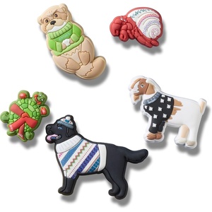 Crocs Men’s and Women’s Jibbitz Ornament Pack Shoe Charms | Jibbitz for Crocs(Festive Animals)