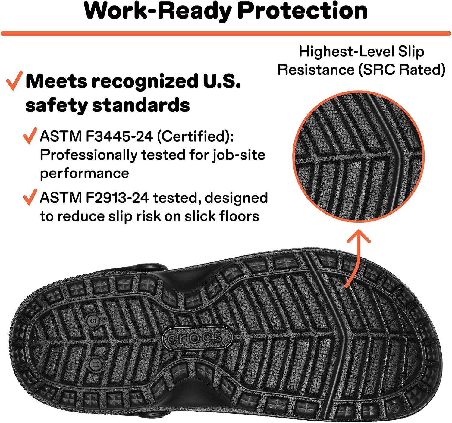 image:imageCrocs Unisex Adult Specialist II Work Clogs Enclosed Toe Slip ResistantBlack