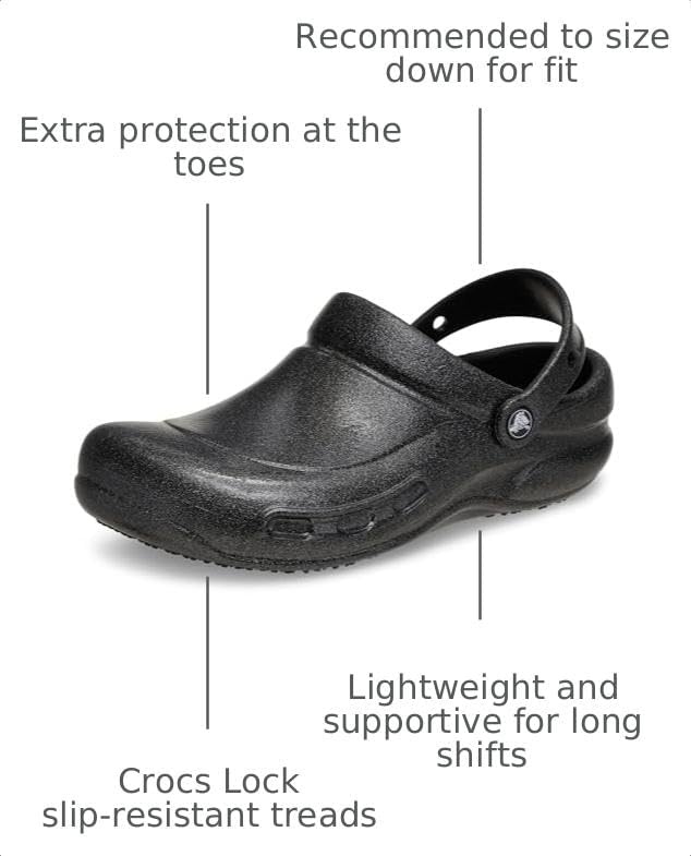 image:imageCrocs UnisexAdult Bistro Graphic Clogs Slip Resistant Work ShoesBlack Glitter