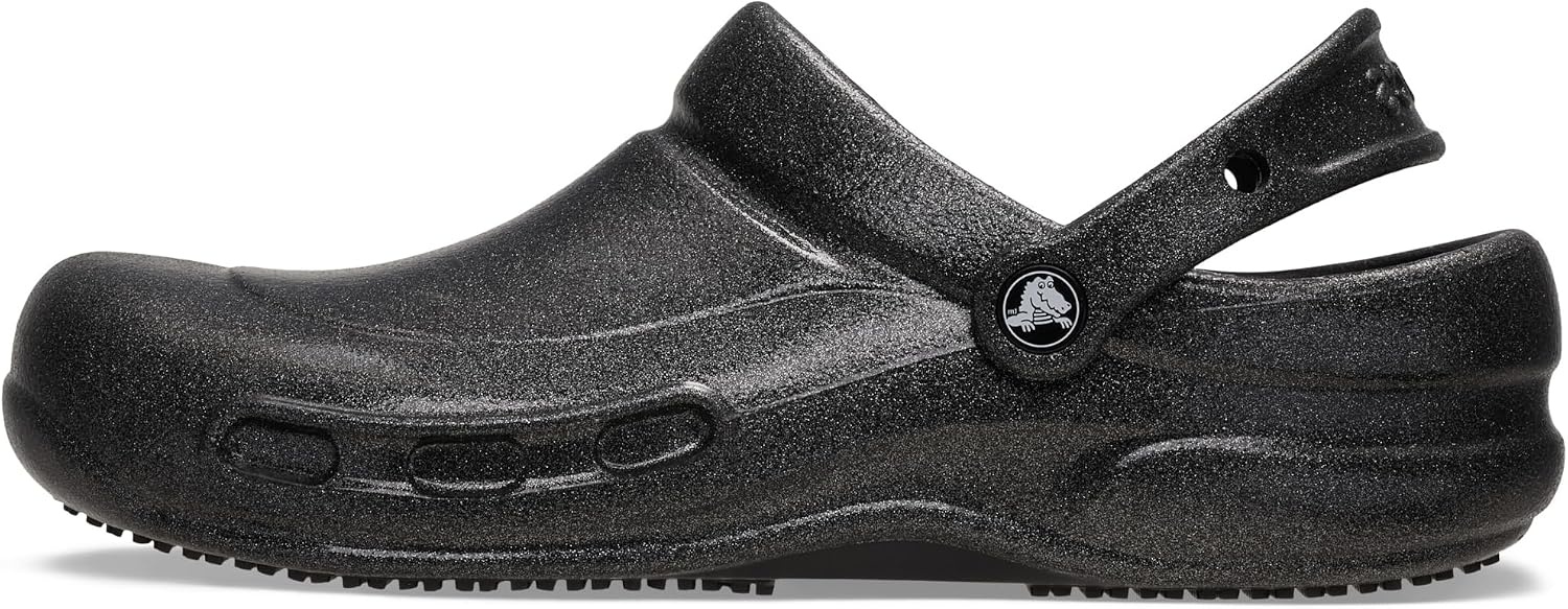 image:imageCrocs UnisexAdult Bistro Graphic Clogs Slip Resistant Work ShoesBlack Glitter