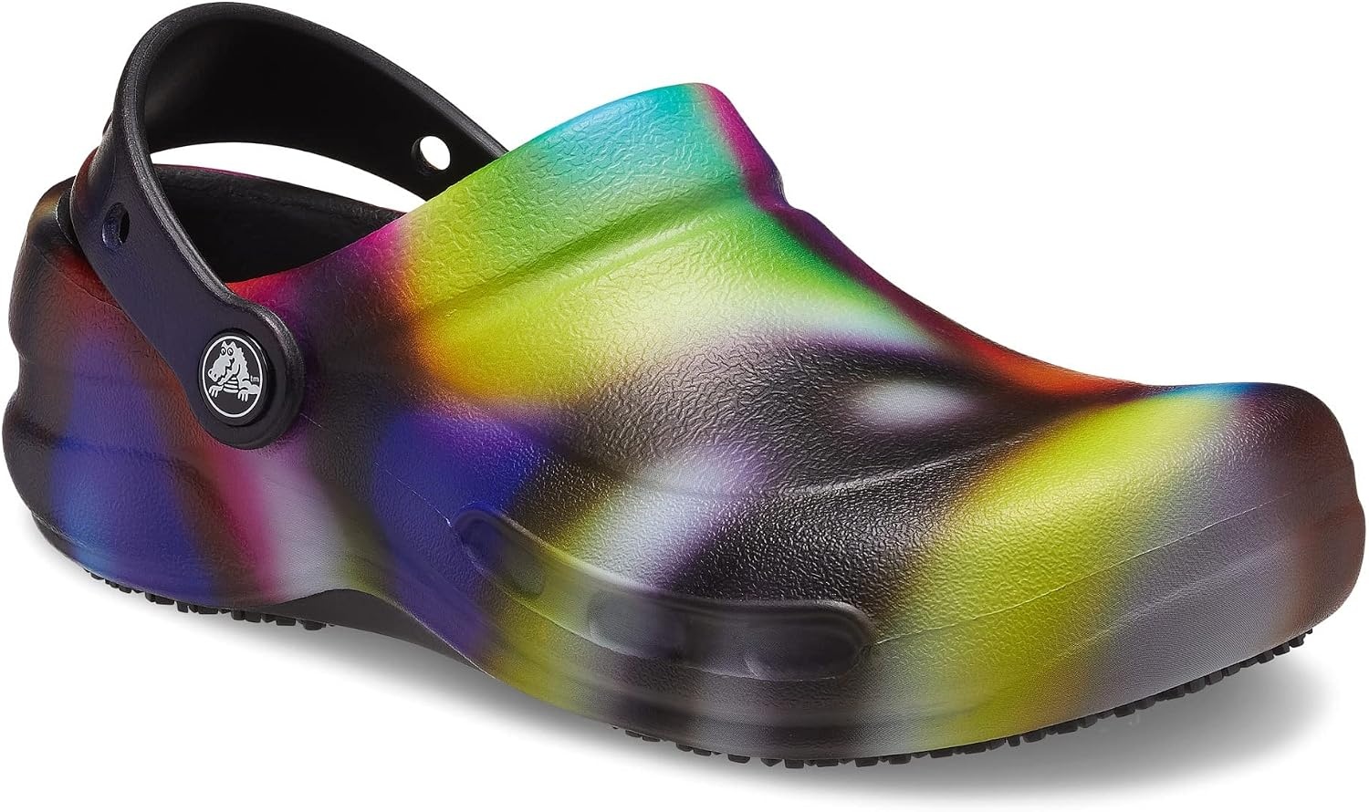 image:imageCrocs UnisexAdult Bistro Graphic Clogs Slip Resistant Work ShoesNeon MultiBlack Solarized Tiedye