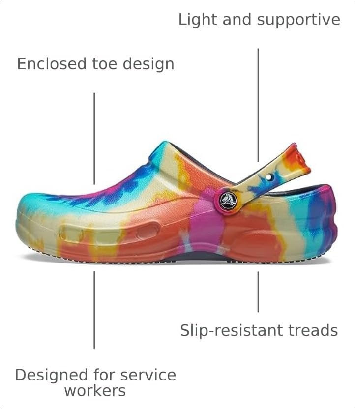 image:imageCrocs UnisexAdult Bistro Graphic Clogs Slip Resistant Work ShoesTie DyeNavy