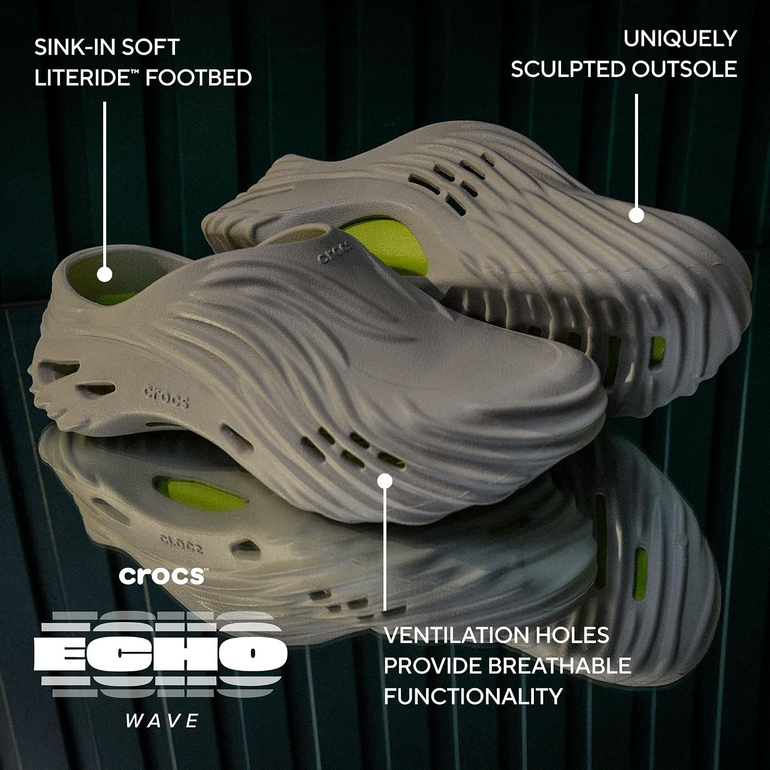 image:imageCrocs UnisexAdult Echo Wave ClogsCotton Candy