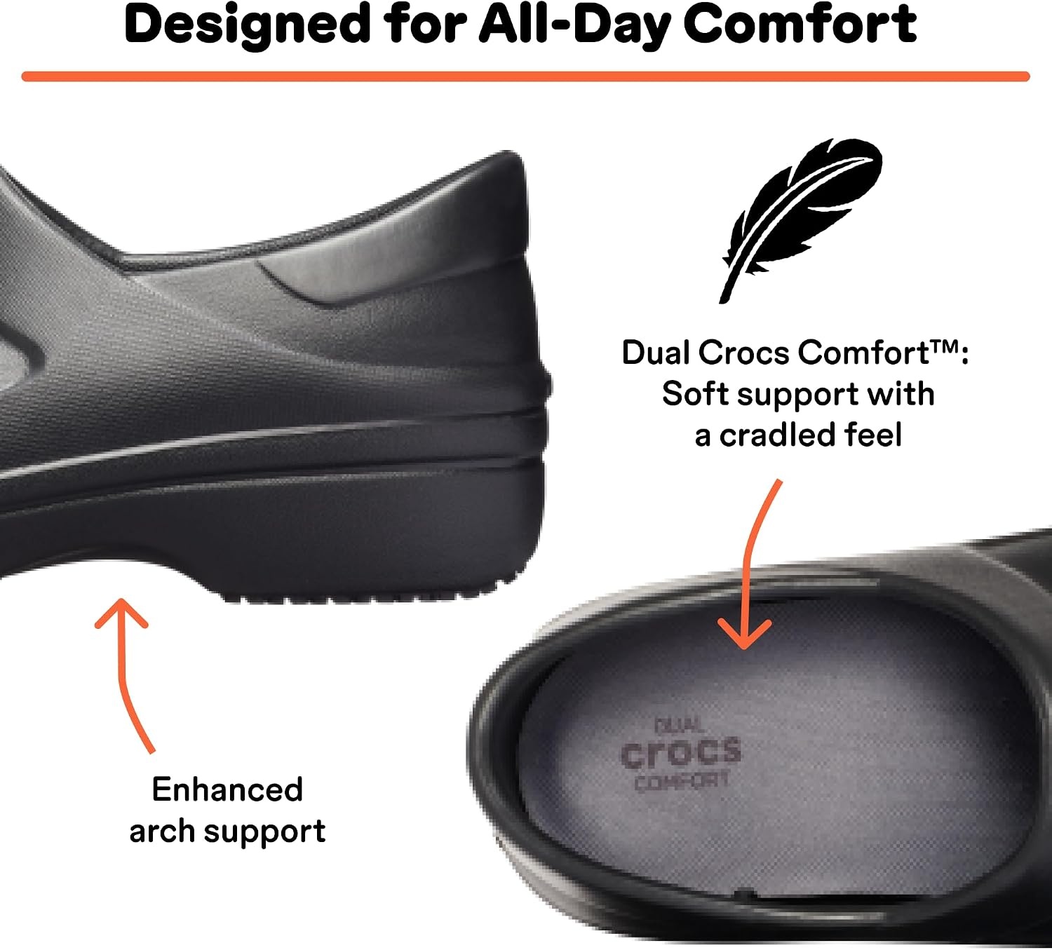 image:imageCrocs Womens Neria Pro II Work Clogs Enclosed Toe Slip Resistant ShoesBlack