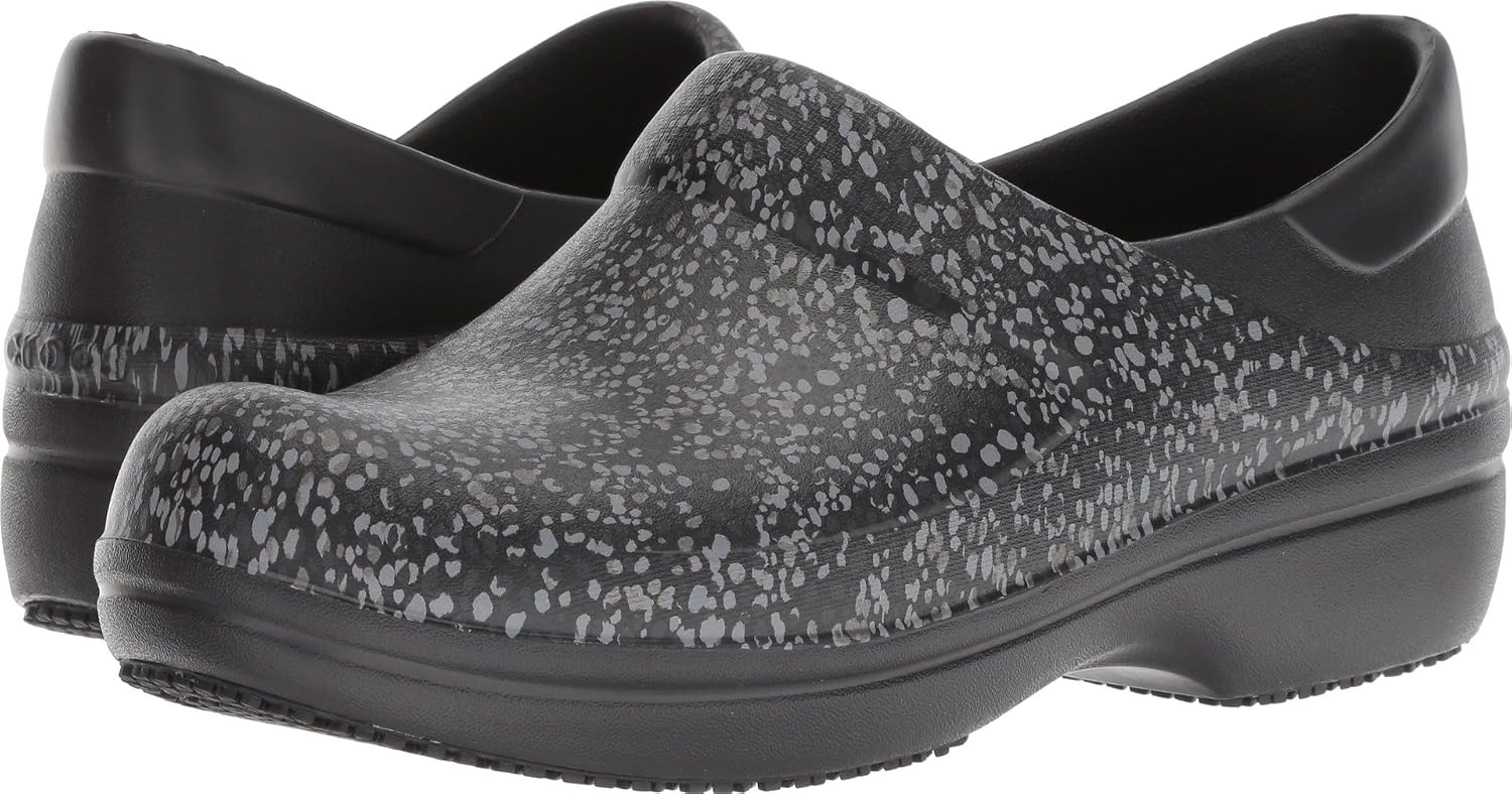 image:imageCrocs Womens Neria Pro II Work Clogs Enclosed Toe Slip Resistant ShoesBlackDots