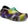 Crocs Unisex-Adult Bistro Graphic Clogs, Slip Resistant Work Shoes(Neon Multi/Black Solarized Tie-dye)