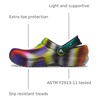 Crocs Unisex-Adult Bistro Graphic Clogs, Slip Resistant Work Shoes(Neon Multi/Black Solarized Tie-dye)