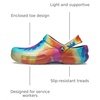 Crocs Unisex-Adult Bistro Graphic Clogs, Slip Resistant Work Shoes(Tie Dye/Navy)