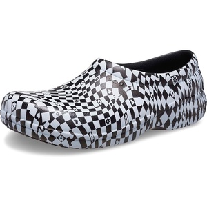 Crocs Unisex On The Clock Clog, Slip Resistant Shoes for Women and Men(Black/White)
