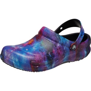 Crocs Unisex-Adult Bistro Graphic Clogs, Slip Resistant Work Shoes(Black/Black)