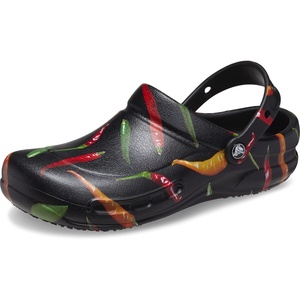 Crocs Unisex-Adult Bistro Graphic Clogs, Slip Resistant Work Shoes(Pepper/Black)