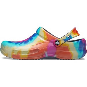 Crocs Unisex-Adult Bistro Graphic Clogs, Slip Resistant Work Shoes(Tie Dye/Navy)