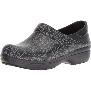 Crocs Women’s Neria Pro II Work Clogs, Enclosed Toe, Slip Resistant Shoes(Black/Dots)