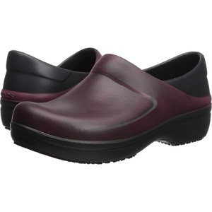 Crocs Women’s Neria Pro II Work Clogs, Enclosed Toe, Slip Resistant Shoes(Garnet/Black)