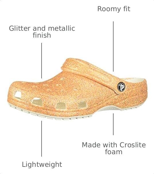 image:imageCrocs Kids Classic ClogsOrange Sorbet Glitter