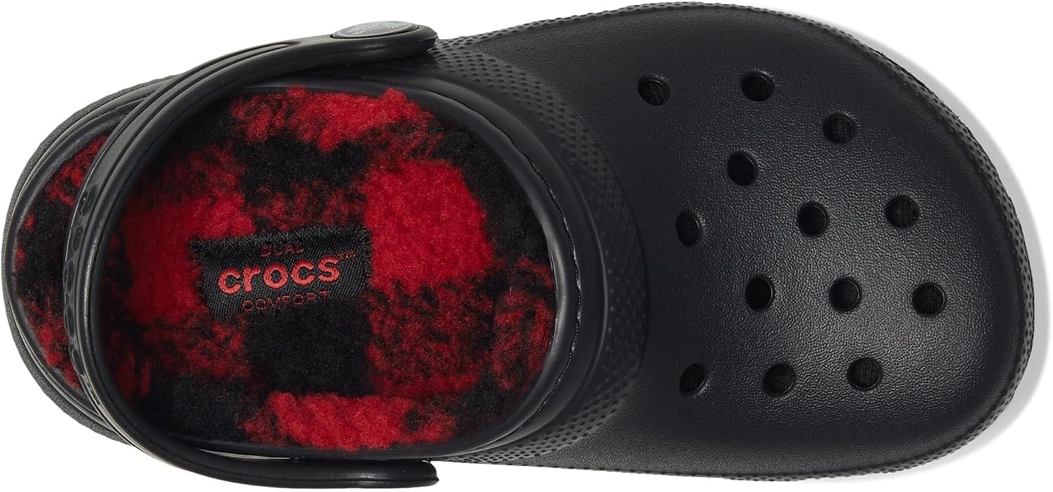 image:imageCrocs Kids Classic Lined Kids ClogBuffalo PlaidBlackVarsity Red 1