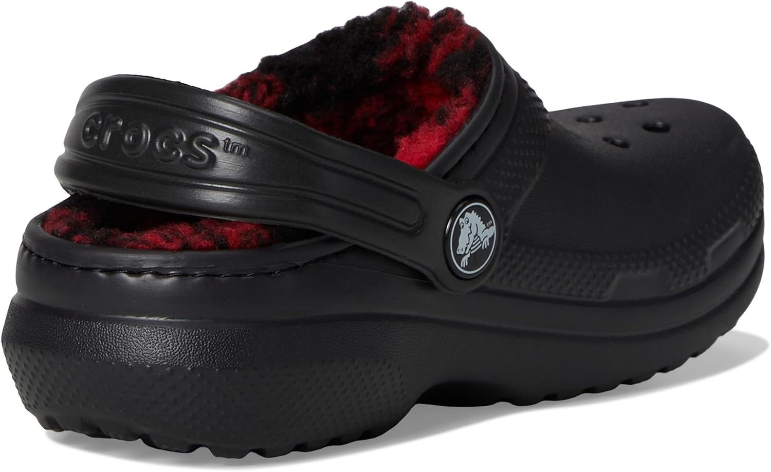 image:imageCrocs Kids Classic Lined Kids ClogBuffalo PlaidBlackVarsity Red 1