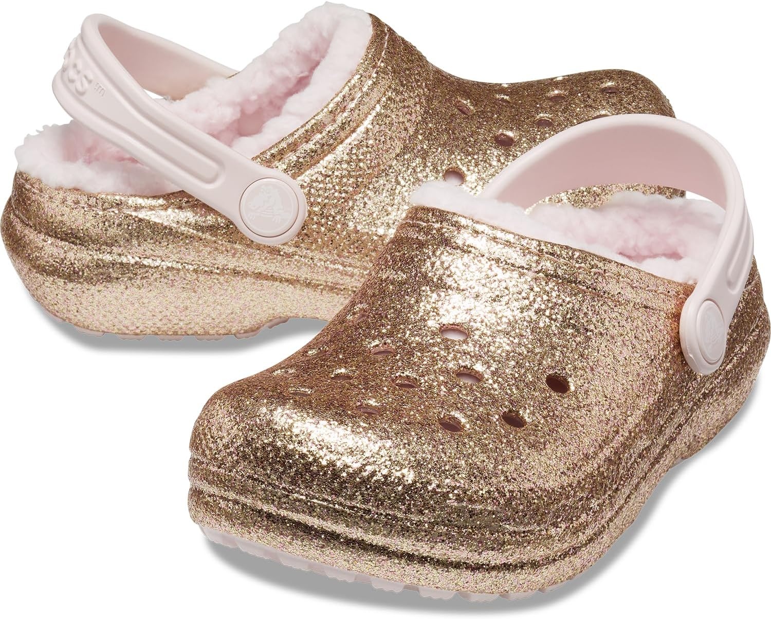 image:imageCrocs Kids Classic Lined Kids ClogGoldBarely Pink