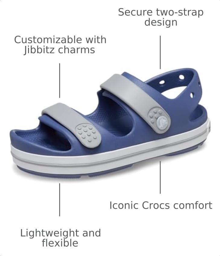 image:imageCrocs Kids Crocband Cruiser Sandals Casual SandalsBijou BlueLight Grey