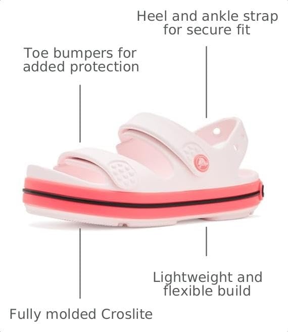 image:imageCrocs Kids Crocband Cruiser Sandals Casual SandalsBubble IcePink Blast