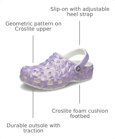 image:imageCrocs Unisex Adult Classic Geometric ClogIridescent Lilac