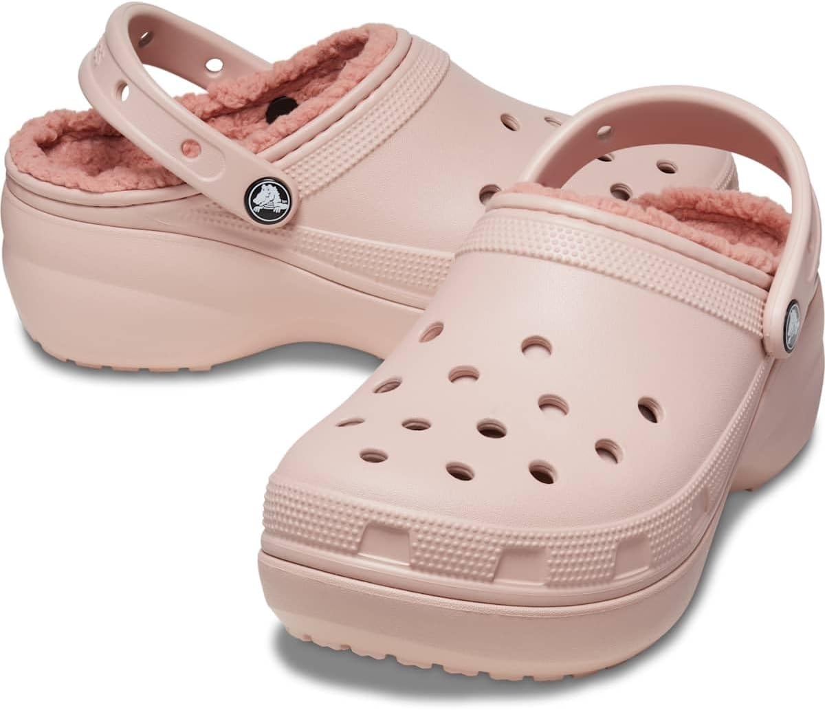 image:imageCrocs Womens Classic Lined Platform ClogsPink Clay