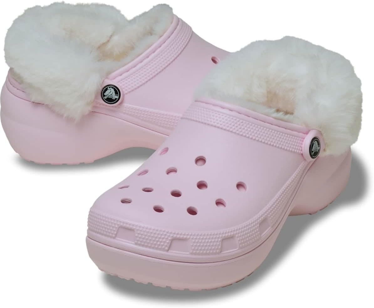 image:imageCrocs Womens Classic Lined Platform ClogsPink Milk