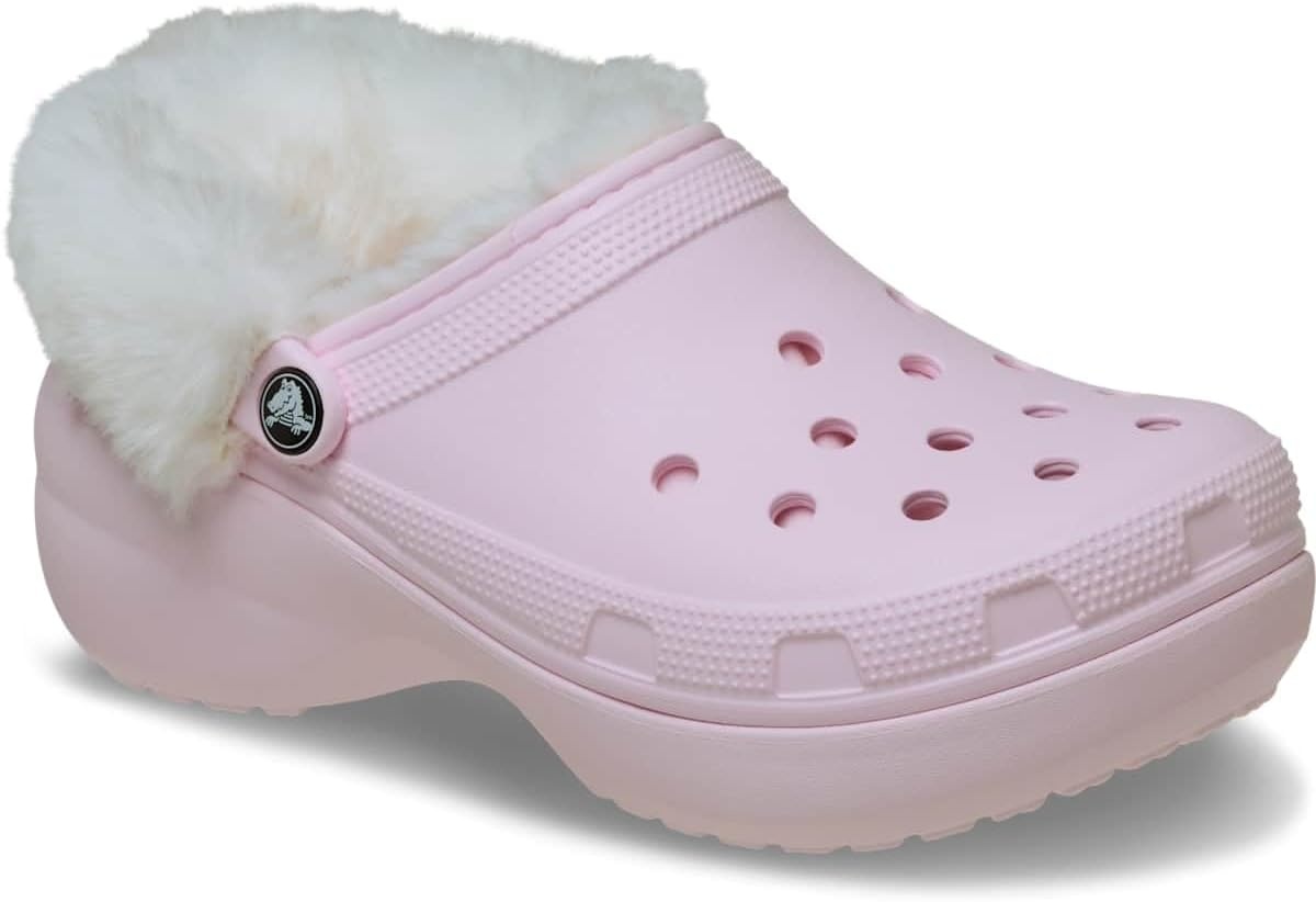 image:imageCrocs Womens Classic Lined Platform ClogsPink Milk