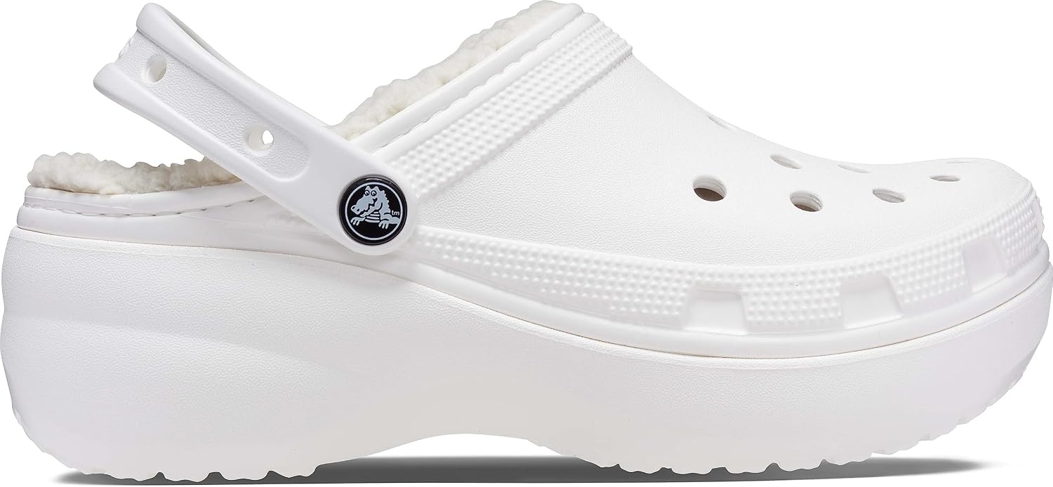image:imageCrocs Womens Classic Lined Platform ClogsWhite