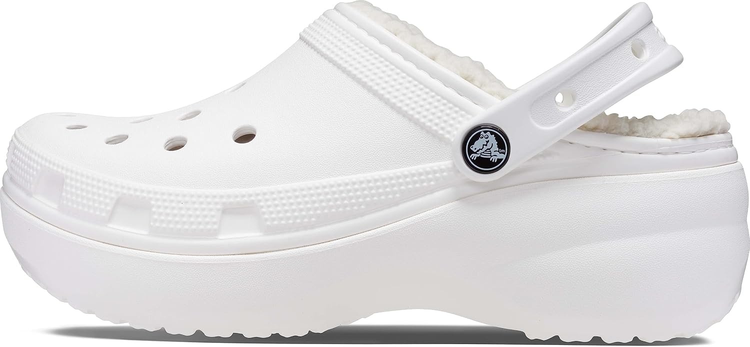 image:imageCrocs Womens Classic Lined Platform ClogsWhite