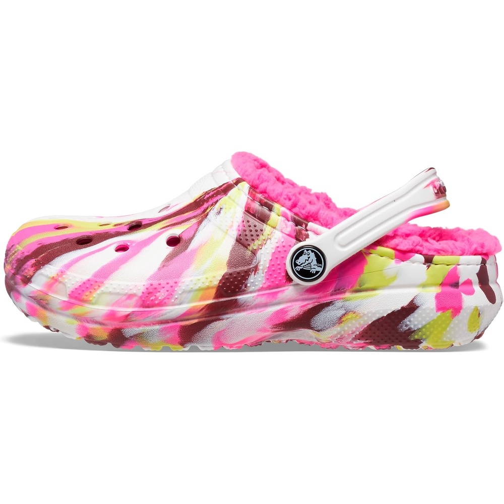 image:imageCrocs Kids Classic Lined Kids ClogElectric PinkMulti Marbled Tiedye