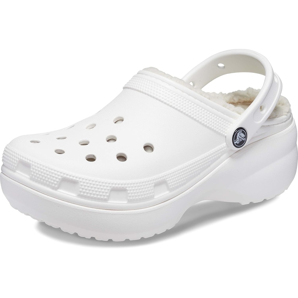 image:imageCrocs Womens Classic Lined Platform ClogsWhite