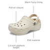 Crocs Women’s Classic Lined Platform Clogs(Bone)