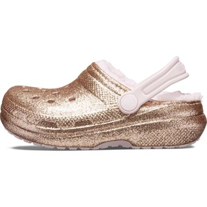 Crocs Kids’ Classic Lined Kids Clog(Gold/Barely Pink)