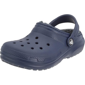 Crocs Kids’ Classic Lined Kids Clog(Navy/Charcoal)