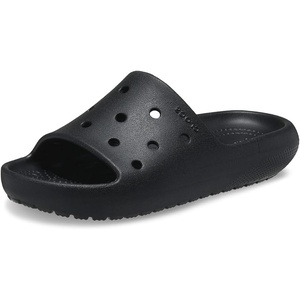 Crocs unisex-child Classic Slide V2 (Little Kid/Big Kid)(Black)