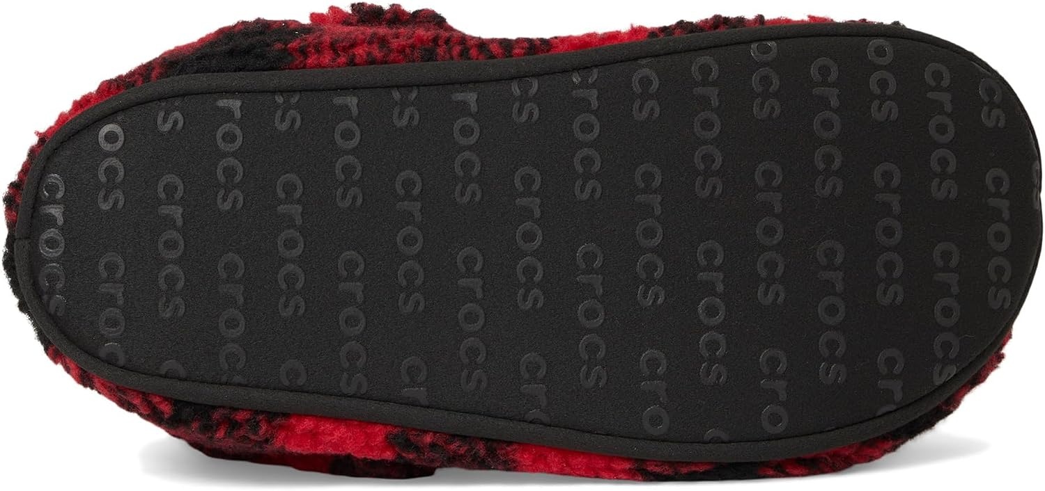 image:imageCrocs Kids Classic Cozzzy SlippersBuffalo PlaidBlackVarsity Red