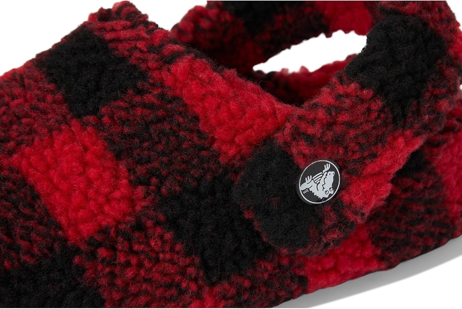 image:imageCrocs Kids Classic Cozzzy SlippersBuffalo PlaidBlackVarsity Red