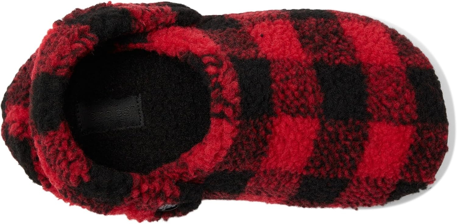 image:imageCrocs Kids Classic Cozzzy SlippersBuffalo PlaidBlackVarsity Red