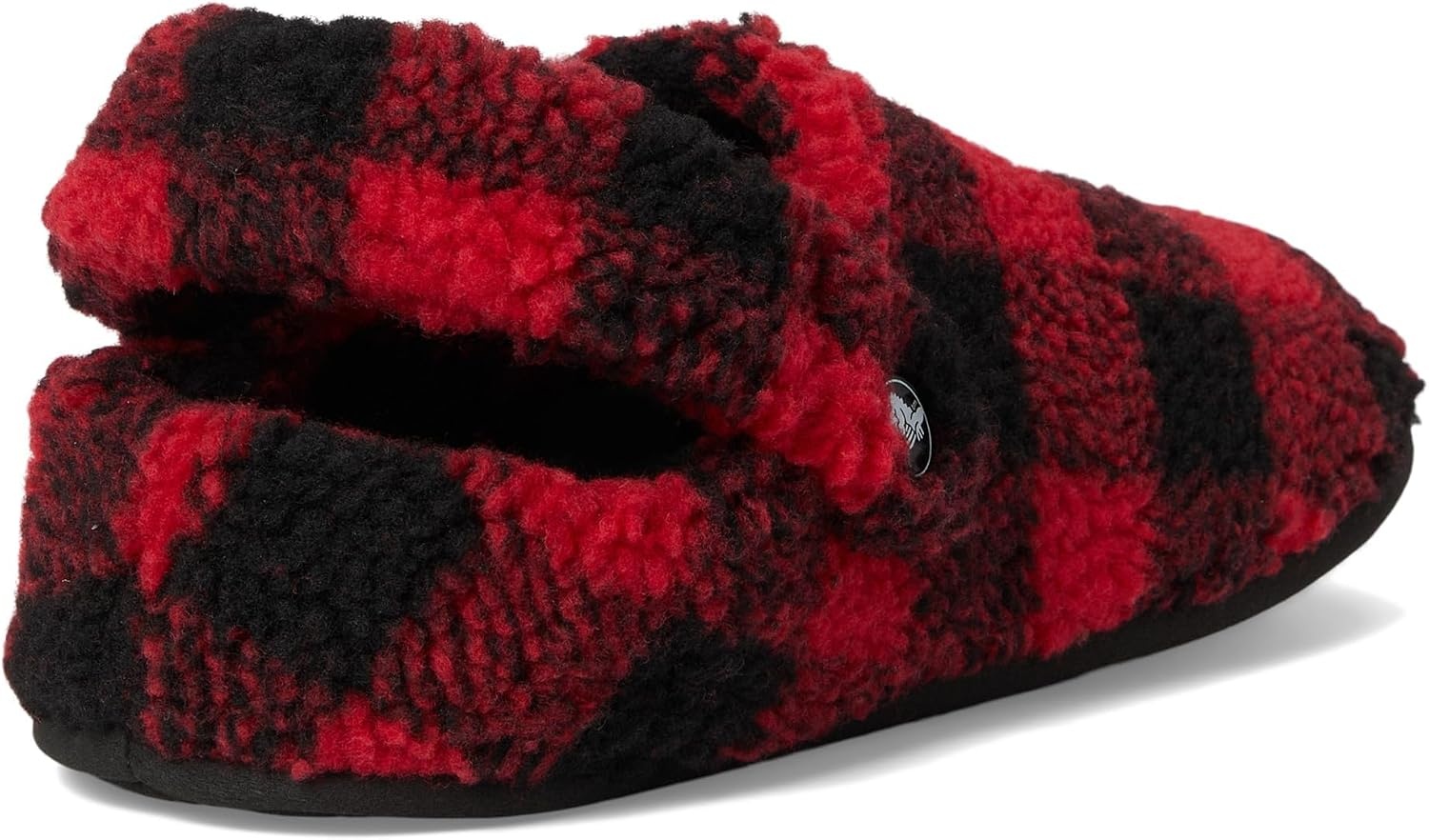 image:imageCrocs Kids Classic Cozzzy SlippersBuffalo PlaidBlackVarsity Red