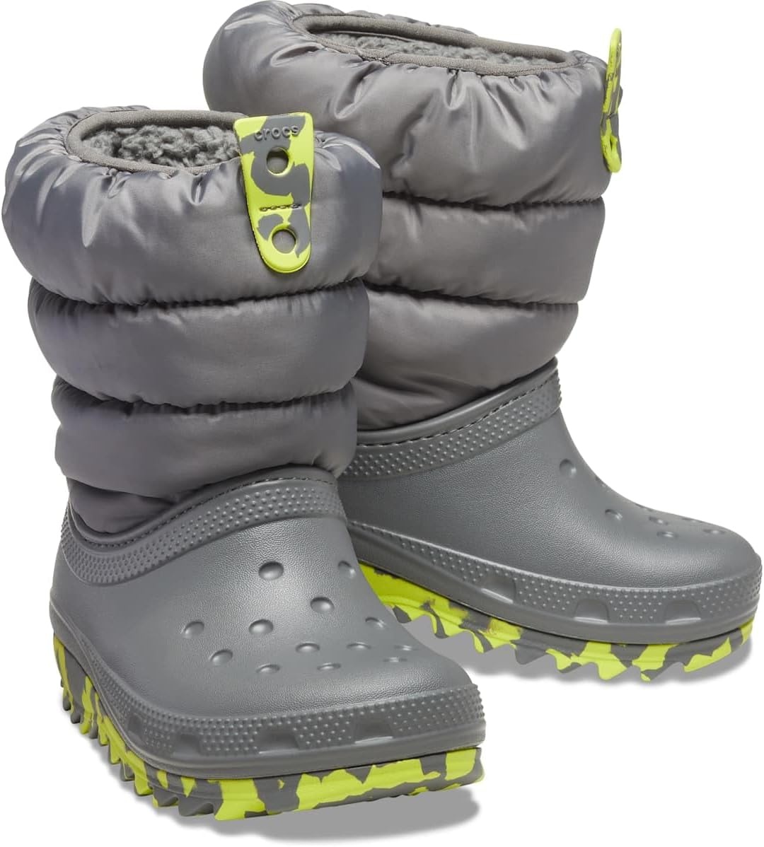 image:imageCrocs Kids Classic Lined Neo Puff Boot Snow BootsSlate Grey